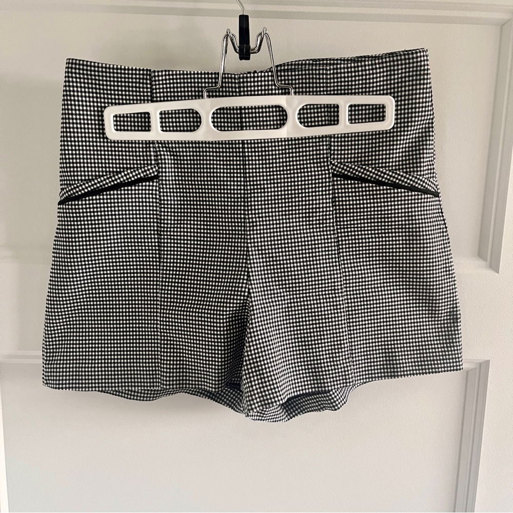 Checkered Black and White Women's Mini Shorts
